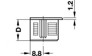 263.10.305 Корпус стяжки RAFIX SE без потовщення пластиковий чорний D20 мм глибина свердління 14.2 мм — 4