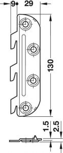 Соединитель угловой для кроватей 130 мм сталь оцинкованная (ПЛАНКА - 4 шт, №1- 2 шт, №2 - 2 шт) — 2
