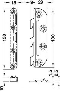 Соединитель угловой для кроватей 130 мм сталь оцинкованная (ПЛАНКА - 4 шт, №1- 2 шт, №2 - 2 шт) — 5