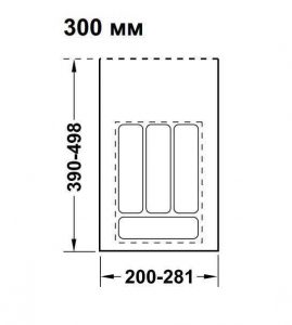 556.46.306 Лоток для столових приладів пластиковий антрацит 402 x 498 x 50 мм для ящика 500-550 мм — 2