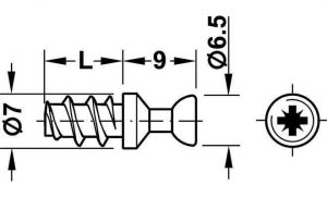 263.20.131 Болт стяжки RAFIX M20 цинковий сплав гальванізований 16.5 мм для отвору 5 мм різьблення 7.5 мм — 3