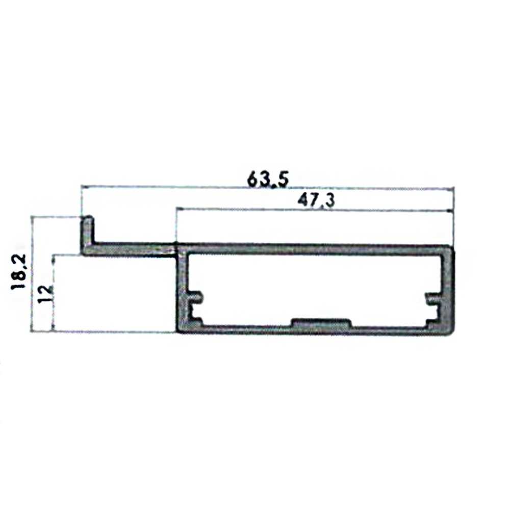 Э-25 профиль рамочный прямоугольный широкий с бортом L-5мм алюминий — 1