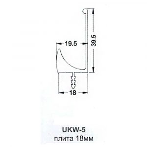Э Врезной профиль-ручка UKW 5 18мм  L-5м- черный фактурный — 2