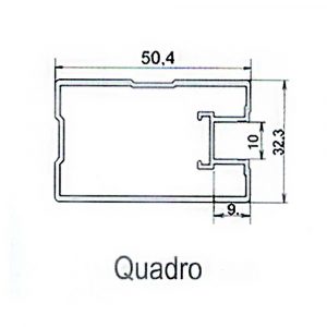 Elite Quadro вертикальний профіль закритий срібло 5,1 м — 2