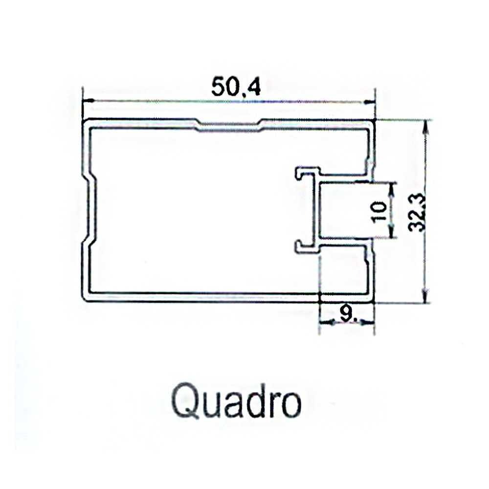 Elite Quadro вертикальний профіль закритий шампань браш 5,1 м. (Ручка)