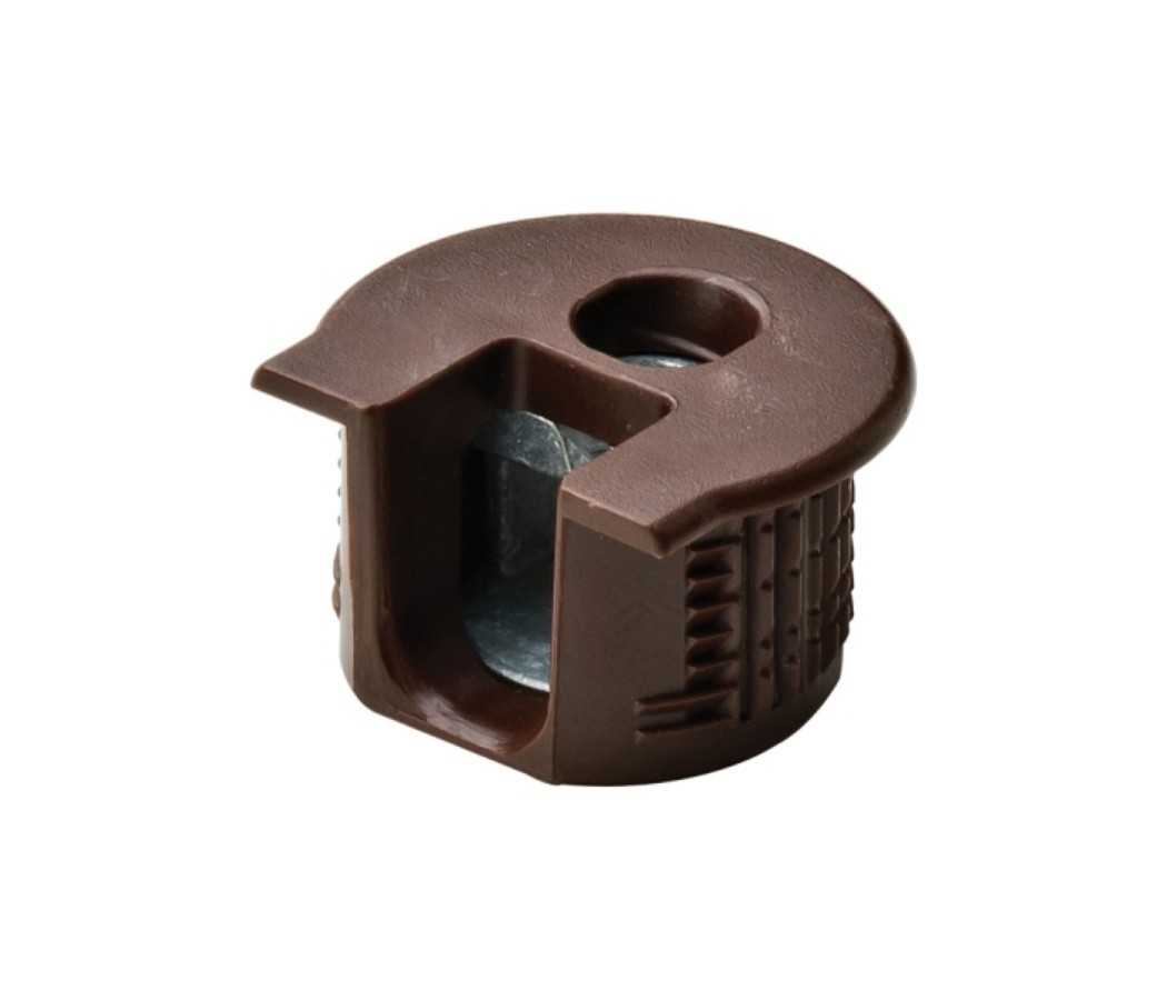 Корпус стяжки RAFIX SE без потовщення пластиковий коричневий D20 мм глибина свердління 14.2 мм