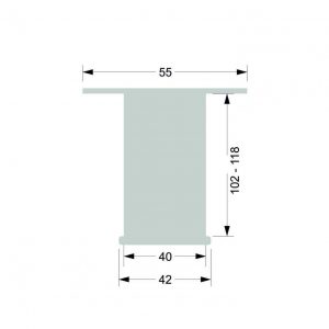 Ножка мебельная 3-055 04В-100 квадрат регулируемая — 3