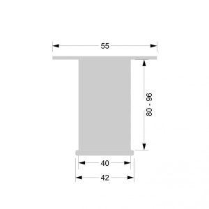 Ножка металлическая 3-055 04В-80 квадрат регулируемая — 4