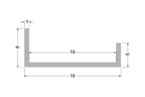 Профиль алюминиевый торцевой К 760 16мм (3м) — 2