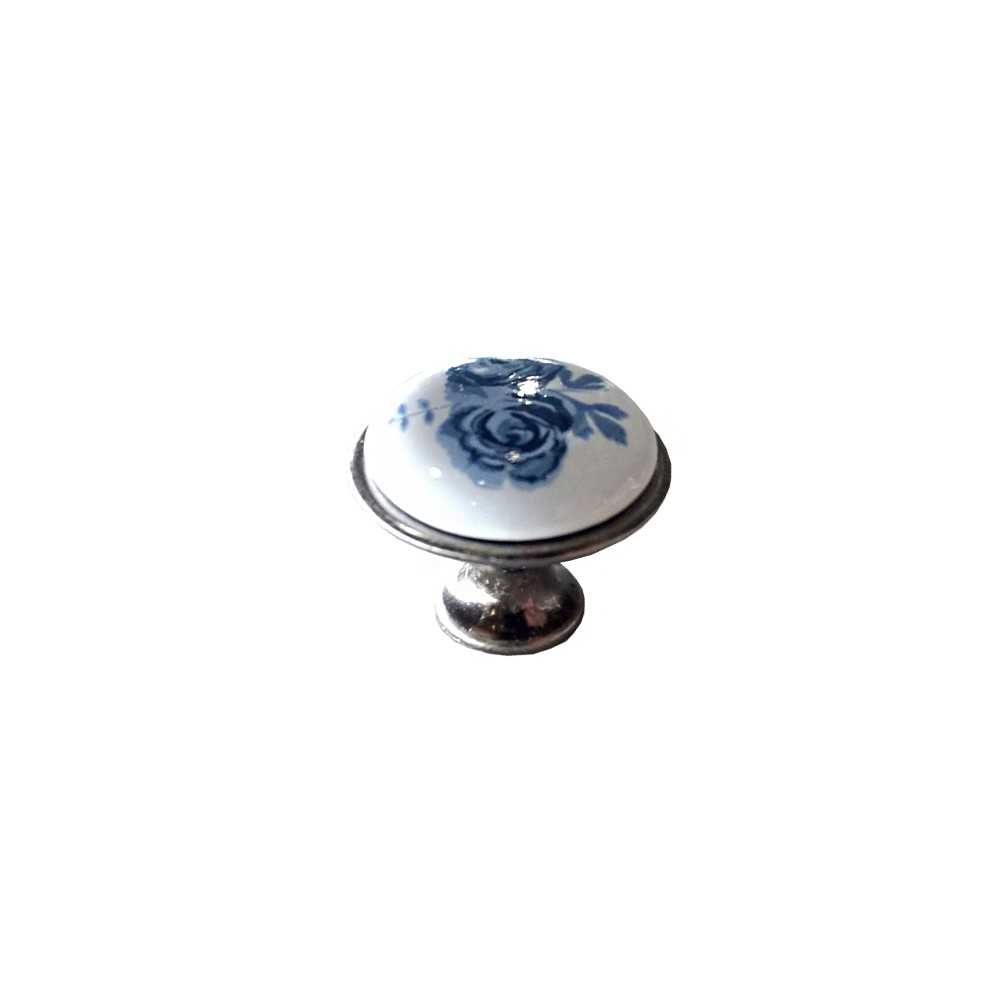 ручка 728-Р кнопка блакитний квітка GTV
