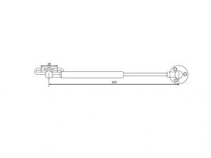 Підйомник газовий кутового відкривання Linken System 100N (Азот, сталеві наконечники) — 2