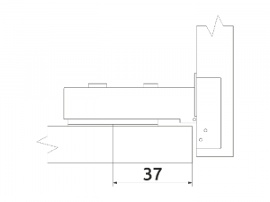 Накладна петля з доводчиком CLIP-ON ALVA D=35 H=0 нікель — 2