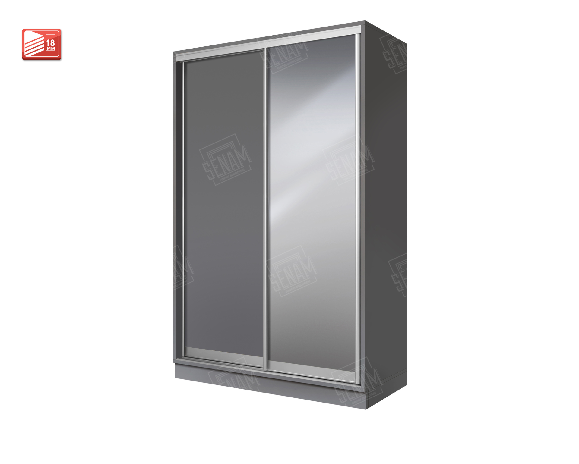 Шкаф-купе SENAM S-LINE 140х60х210 см Серый графит — 1