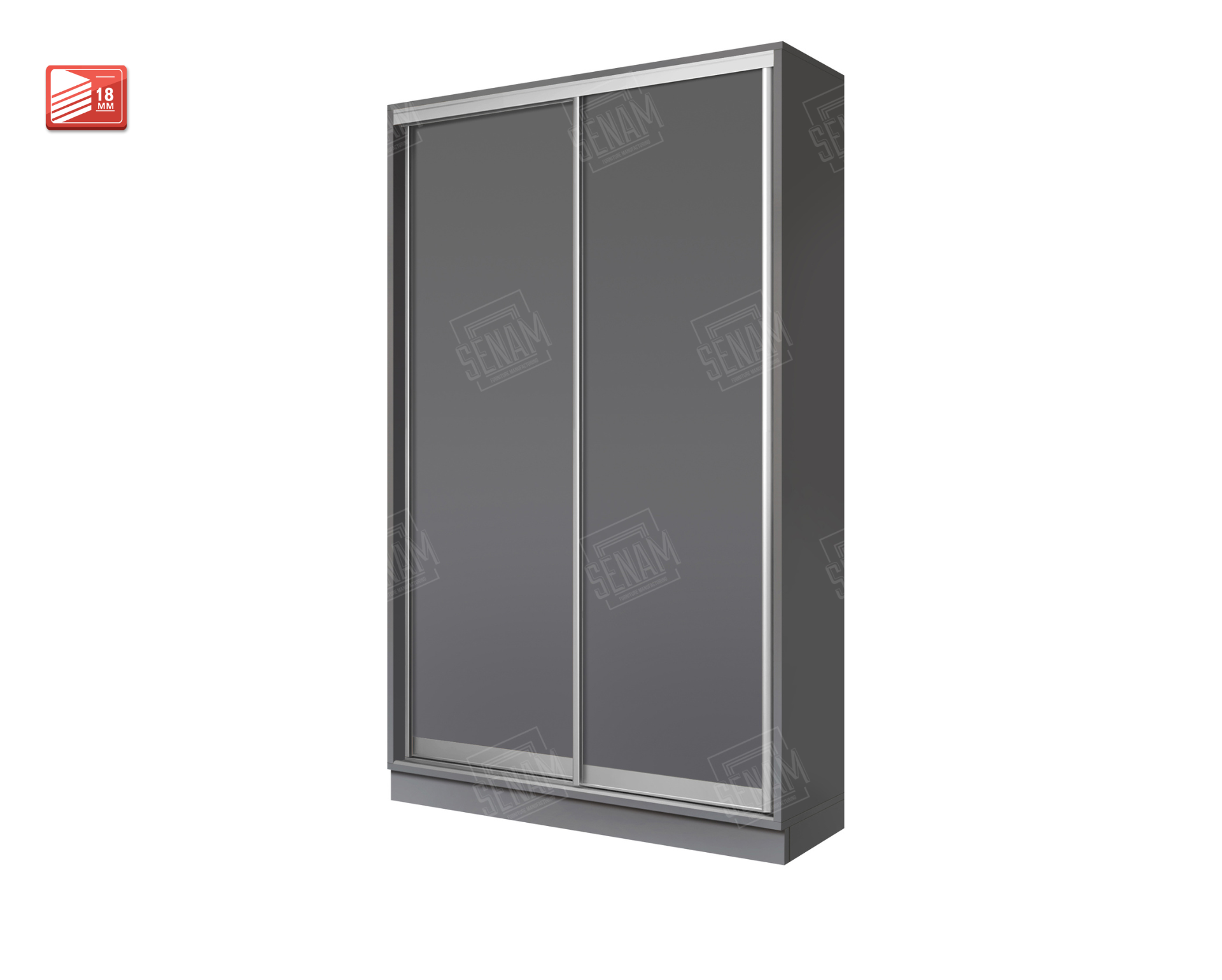 Шкаф-купе SENAM S-LINE 150х45х240 см Серый графит — 1